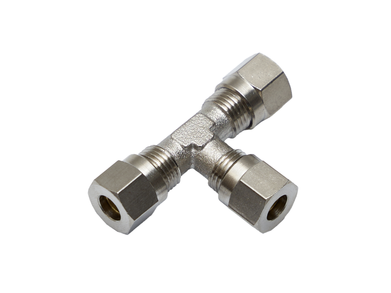 Тройник с обжимными соединениями 6x6x6 мм